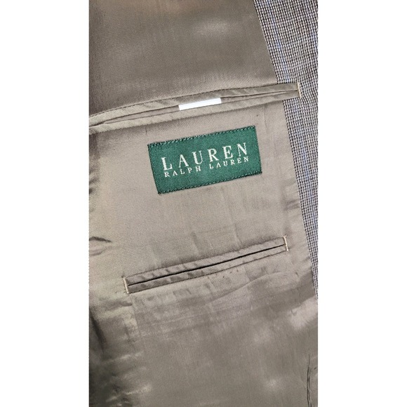 Lauren Ralph Lauren Men's Wool BlazerJacket Size 41R Brown Plaid Business Casual - Picture 4 of 15